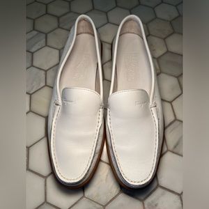 Salvatore Ferragamo Sport Slip On Loafers White Leather size 5.5B